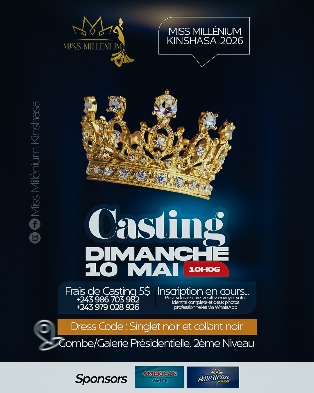 Affiche Casting Miss Millénium 2026